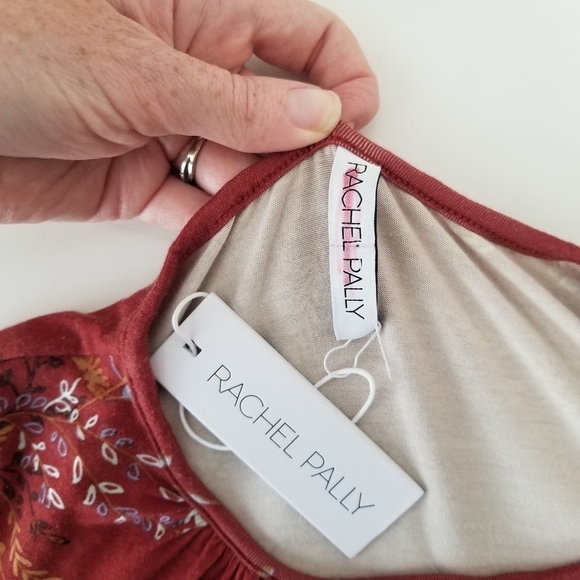 NWT Rachel Pally Lynwood Midi Dress Burgundy Garland Print Size M Stretchy - Picture 5 of 16